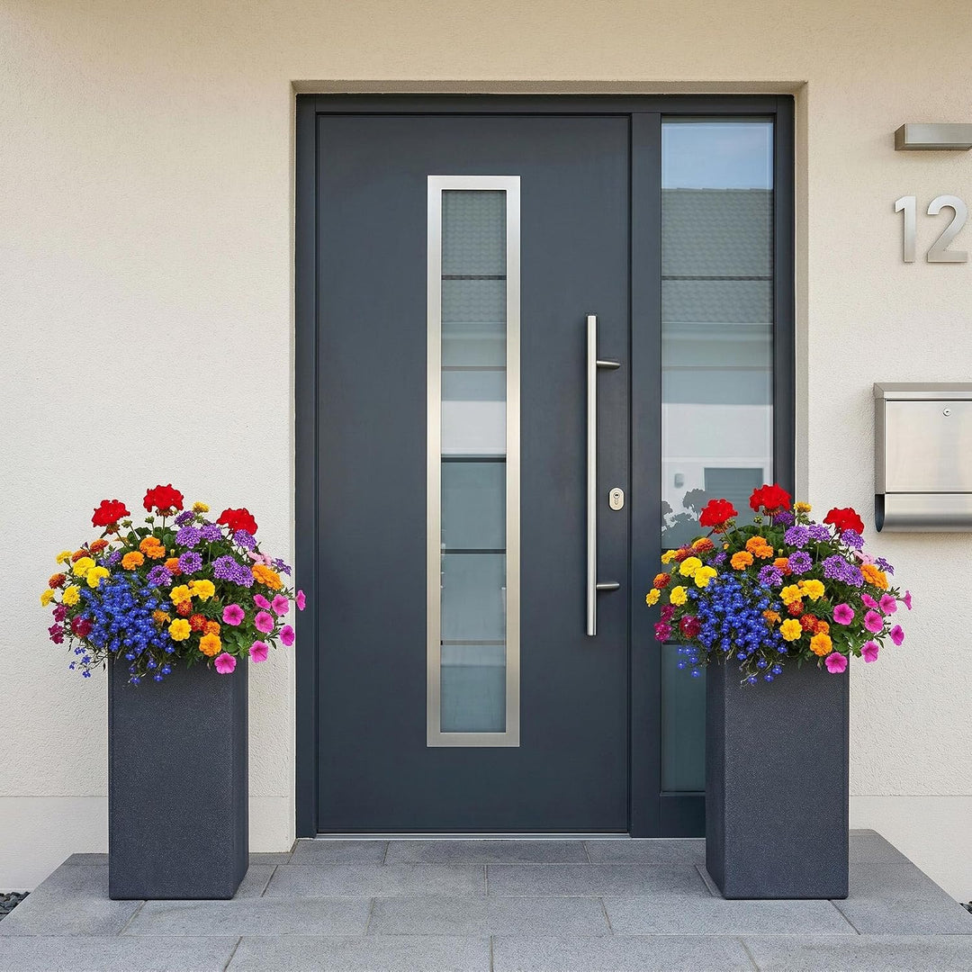 Spetebo XXL Kunststoff Pflanzkübel anthrazit 80 cm - Übertopf eckig - Blumenkübel Pflanzkasten Pflan