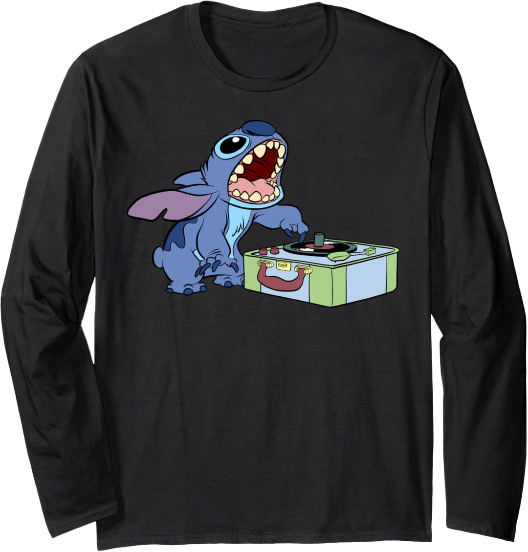 Disney Lilo & Stitch Record Player Stitch Langarmshirt
