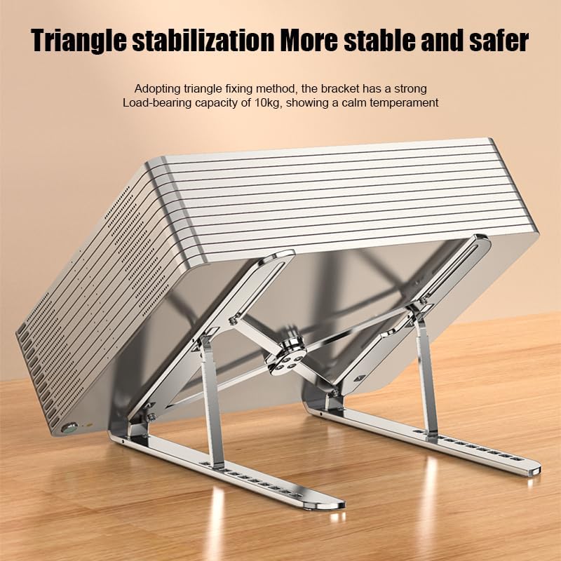 FBJ&Cunma Faltbarer Tragbarer Laptop Ständer, Aluminium Laptop Riser, Computer Ständer für Schreibti
