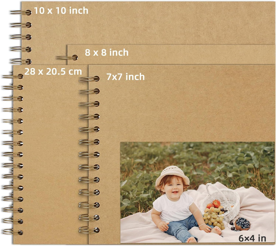 Fotoalbum zum Selbstgestalten, Scrapbook Fotobuch zum Einkleben 25,5 x 25,5 cm 100 Seiten, Archivqua