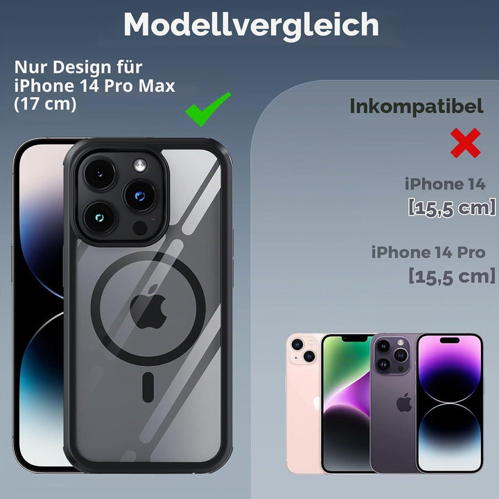 Holidi iPhone 14 Pro Max Hülle für Magsafe, 360 Grad Hülle, Handyhülle Schutzhülle mit Eingebautem 9