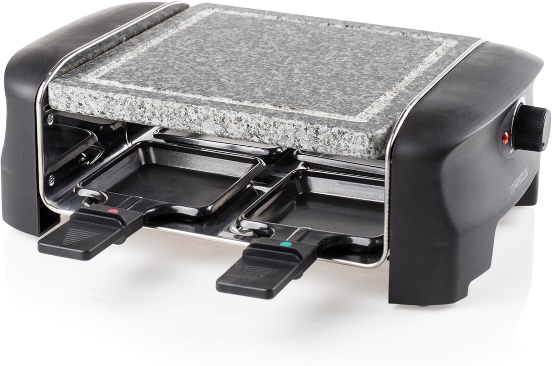 Princess Raclette Grill für bis zu 4 Personen - mit Steingrill und regelbarer Heizstufen, 600 Watt,