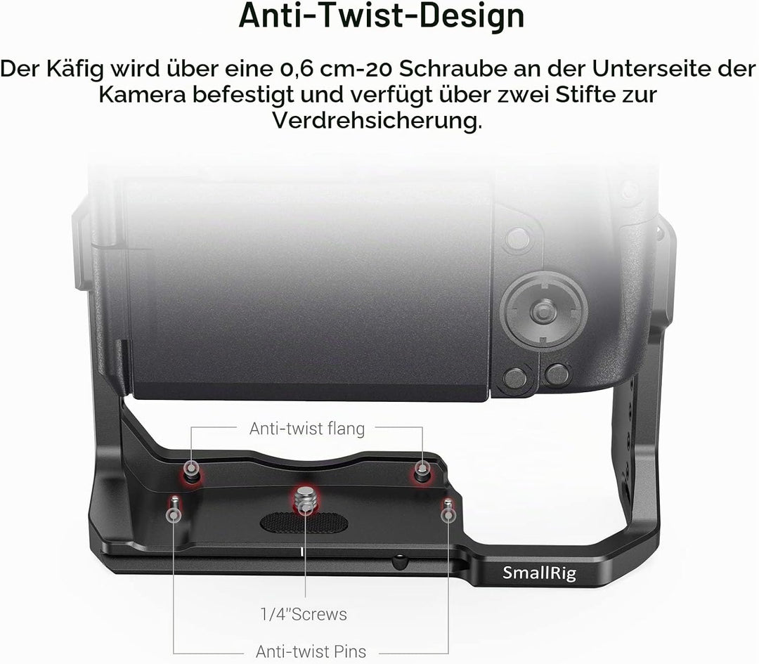 SMALLRIG Cage Käfig mit integriertem Cold Shoe und Platte für Arca Standard für Canon R - CCC2803