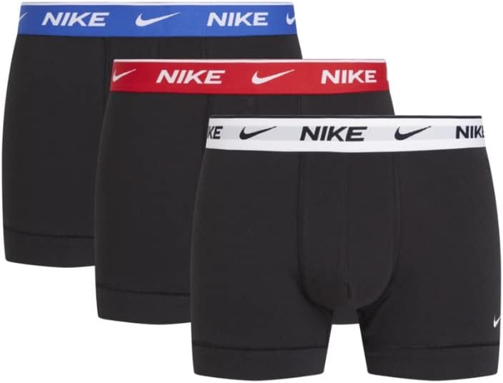 Nike Trunk Boxershorts Herren (3-Pack), Schwarz - Blau - Weiss - Rot, XL
