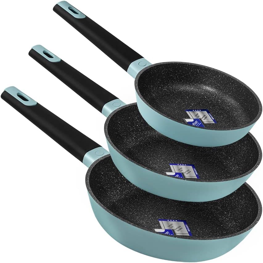 Cecotec Bratpfannen-Set Polka Platinum 20-24-28 Bucket Set Thunder (Experience Kollektion | Blau, 18