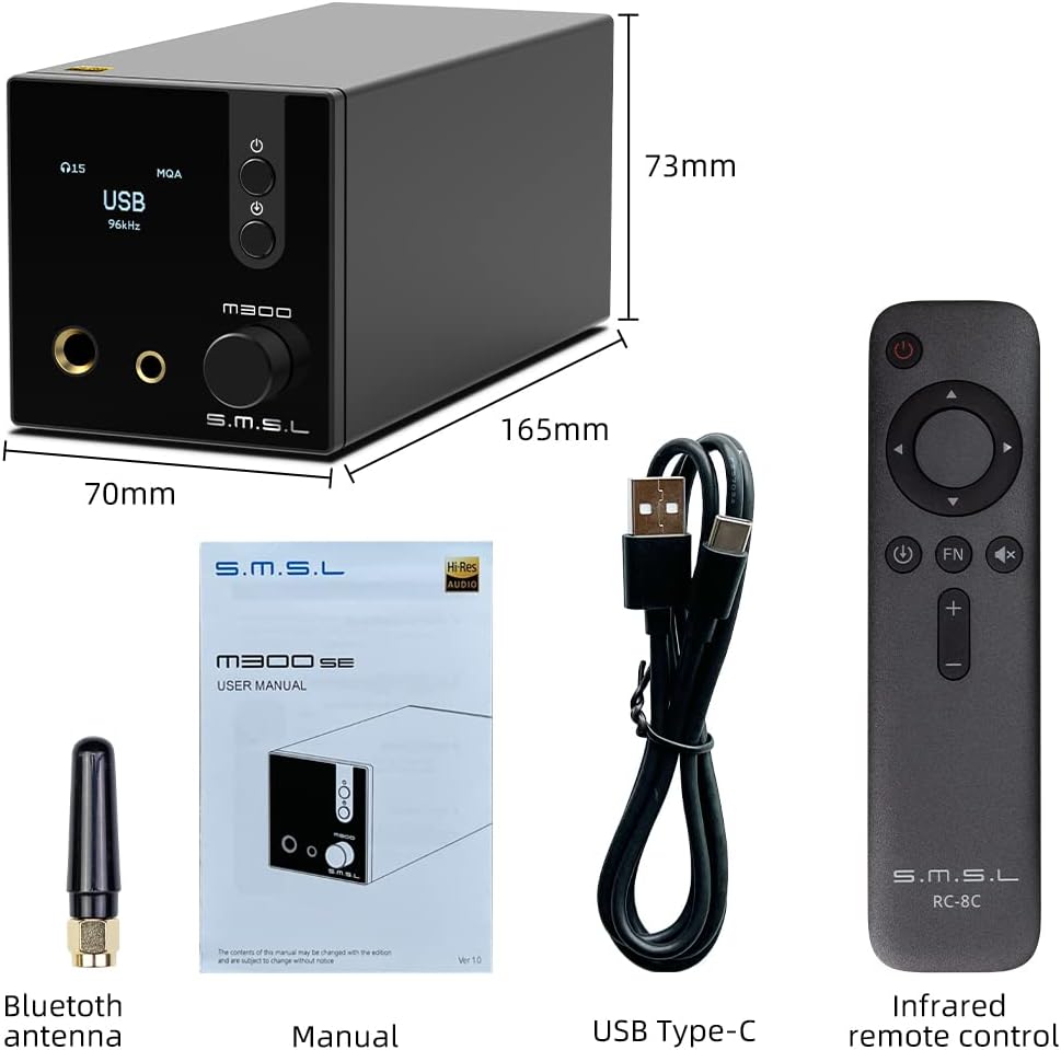 SMSL M300SE(Upgraded),Zwei CS43131 Chip MQA Audio Decoder Ohr Verstärker All-in-one,Dritte Generatio
