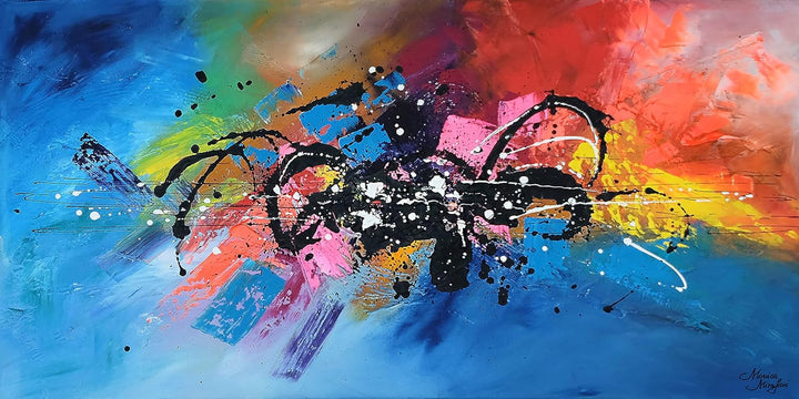 Monica Mirafiori I 100% HANDGEMALT I Gemälde ILLUSION 140x70cm | Gemälde Handgemalt | Acrylgemälde |