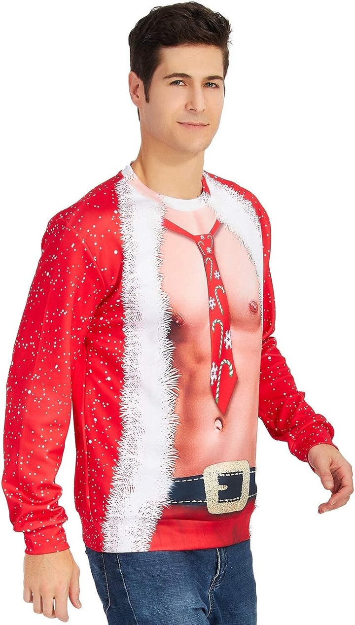 ALISISTER Hässliche Weihnachtpullover 3D Gedruckt Weihnachten Jumper Sweatshirt Langarm Ugly Christm