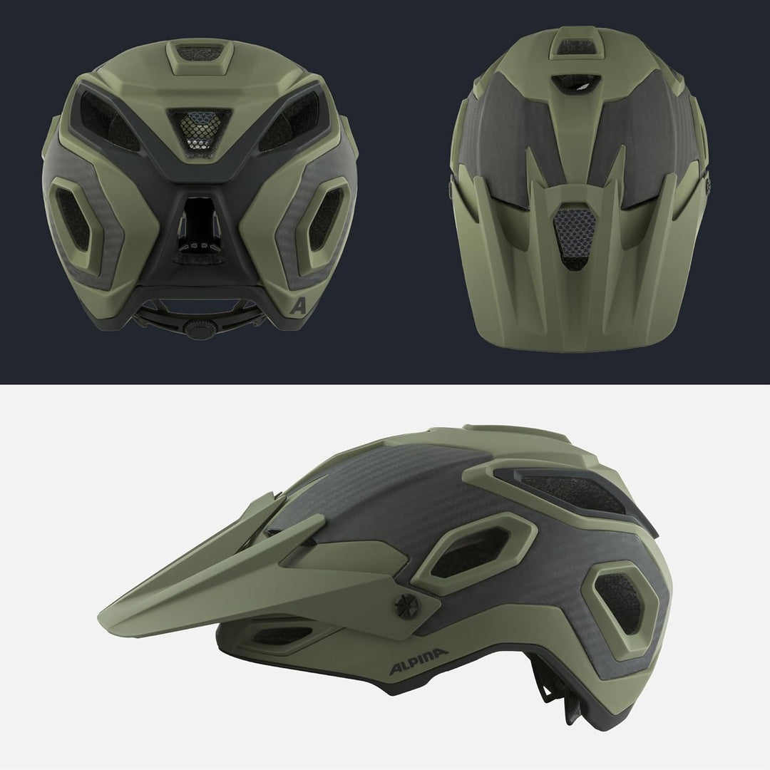 ALPINA ROOTAGE - Extrem Robuster, Carbonfaser-Verstärkter Enduro & Trail Fahrradhelm Mit Kühlenden P