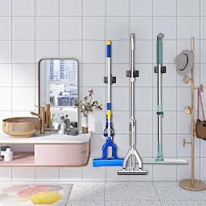3-H 15 Stück Besenhalterung Wand Stahl Gartengerätehalter Gerätehalter Set Wandhalter für Haus Garte
