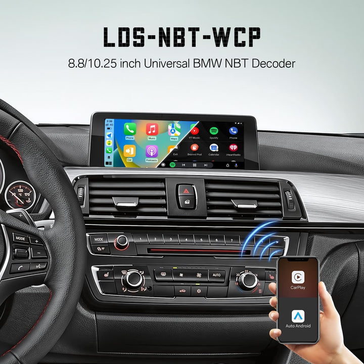 Wireless CarPlay Android Auto Decoder für BMW NBT OBD Navigation Retrofit Kit mit MirrorLink, Rückfa