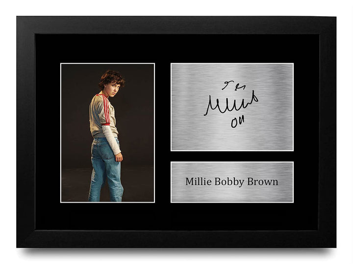 HWC Trading Millie Bobby Brown Strange Hawkins Thing Eleven Geschenke Gedrucktes Signiertes Autogram