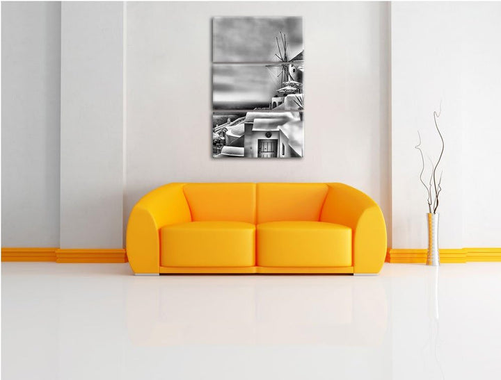 Pixxprint Stadt am Meer als Leinwandbild/Grösse: 3 Teilig (120x80) cm/Wandbild/Kunstdruck/fertig bes