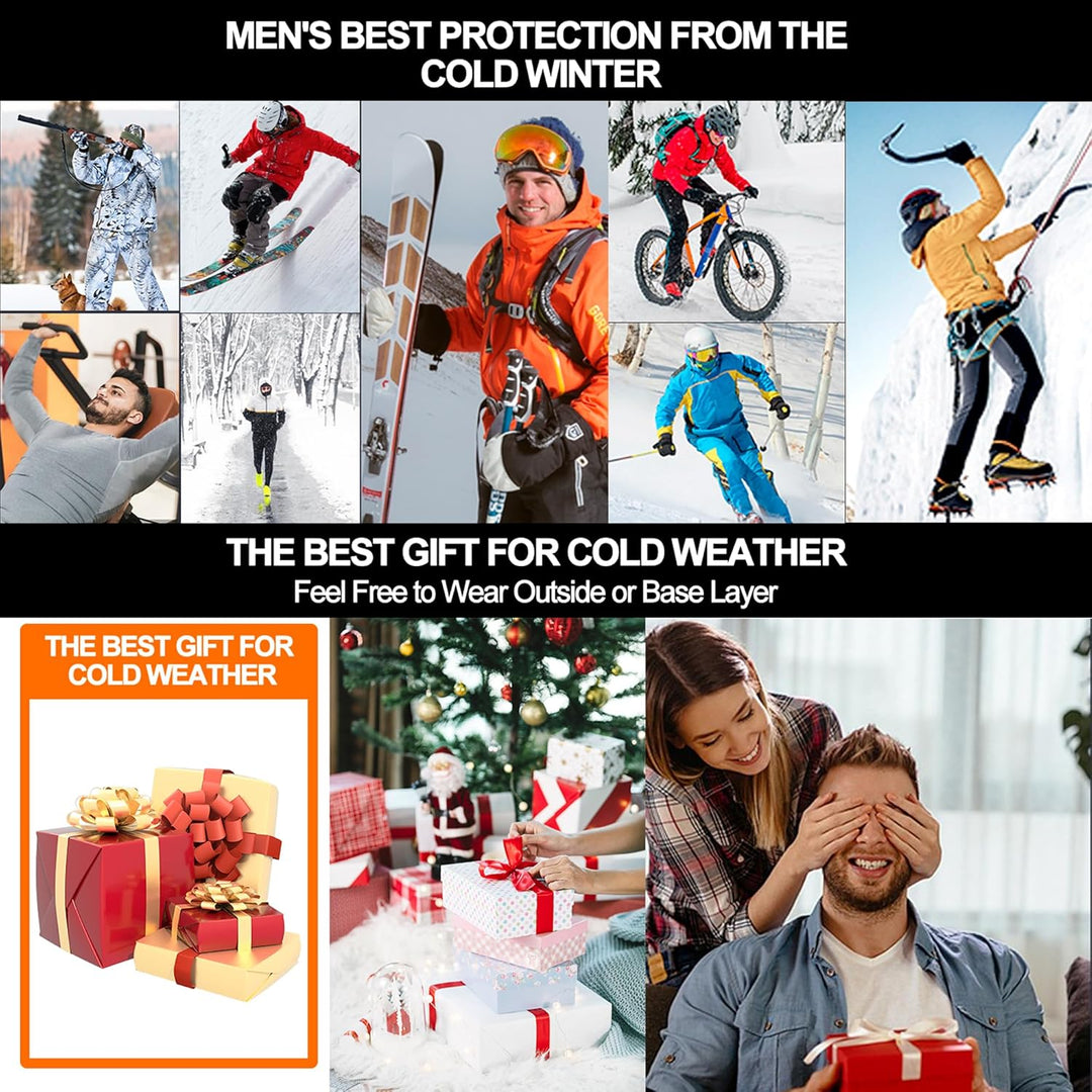 UNIQUEBELLA Thermo Unterwäsche Set, Funktionswäsche Herren Skiunterwäsche Winter Suit Ski Thermo-Unt
