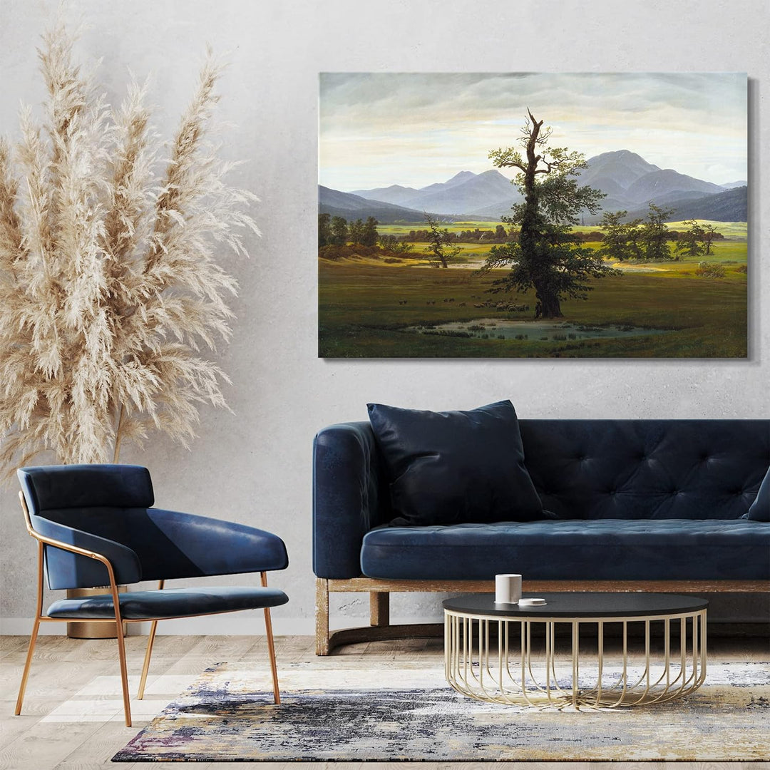 Leinwand (80x60cm): Caspar David Friedrich - Der einsame Baum 80x60 cm, 80x60 cm