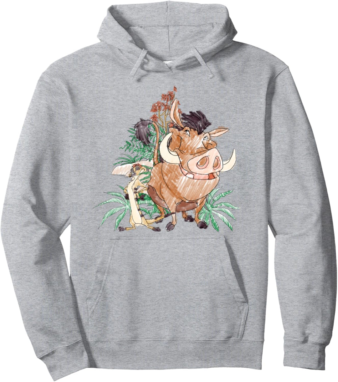 Disney Lion King Timon And Pumba Doodle Pullover Hoodie