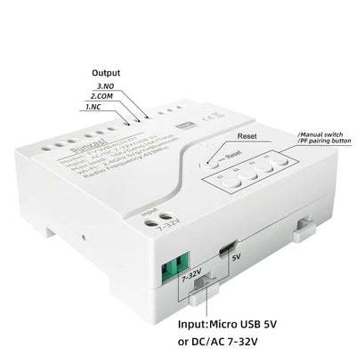 Punxasl 4 Kanal Wirelesssmart Schalter, Motorsteuerung, Trockenkontakt-Relaisschalter, RF433 MHz Tuy