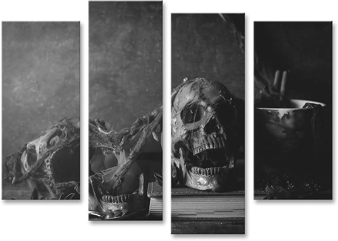 islandburner Bild auf Leinwand Totenkopf Stillleben Fotografie Schwarz Weiss Bilder Wandbilder Poste