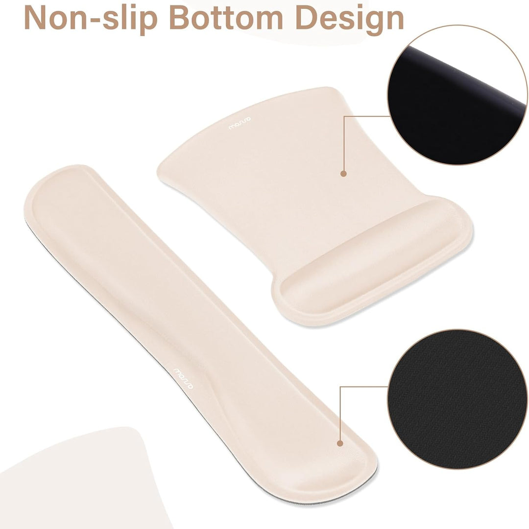 MOSISO Schreibunterlage Matte Tastatur Mauspad Set, 4-in-1 Ergonomisches Mousepad&Tastatur Handgelen
