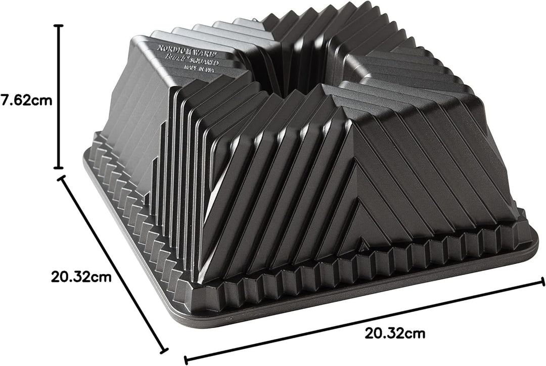 Nordic Ware Backform Bundt Squared Pan Aluminium Gold, 20,3cm x 20,3cm, NW 80577, Gold