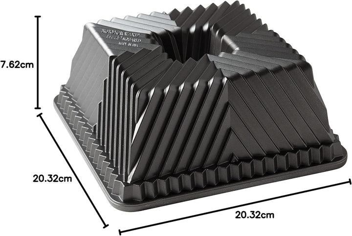 Nordic Ware Backform Bundt Squared Pan Aluminium Gold, 20,3cm x 20,3cm, NW 80577, Gold