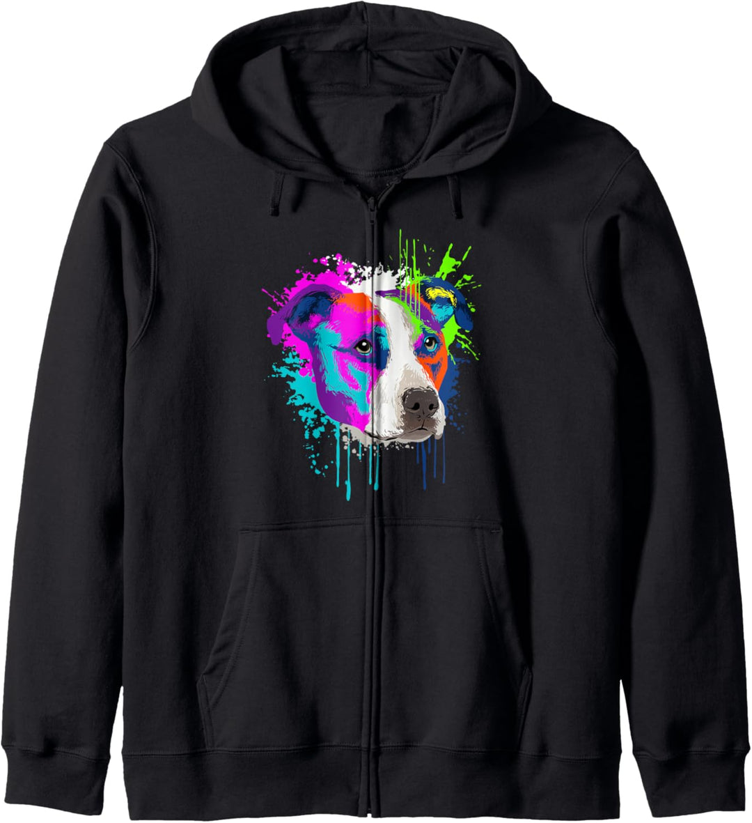Splash Art Pitbull Hundehalter Geschenkidee Hunde Kapuzenjacke
