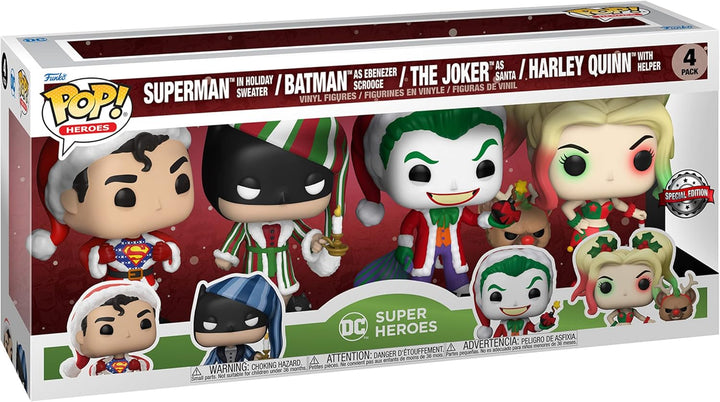 Funko! POP 4PK DC Urlaub, FUN58577, Mehrfarbig