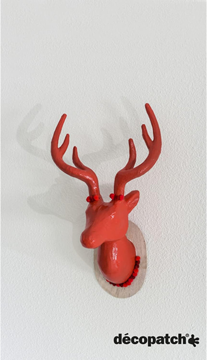 Décopatch NO032C Trophäe Hirsch (aus Pappmaché zum Verzieren und Personalisieren, 63 cm, ideal für I