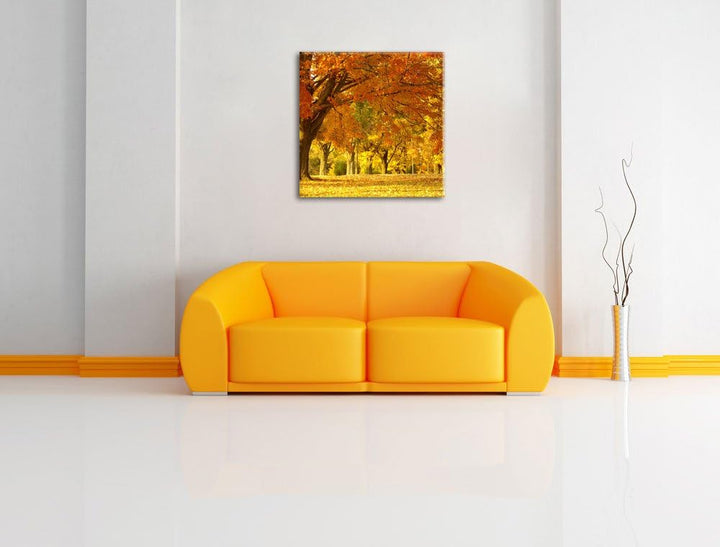 schöne Herbstlandschaft, Format: 70x70 auf Leinwand, XXL riesige Bilder fertig gerahmt mit Keilrahme