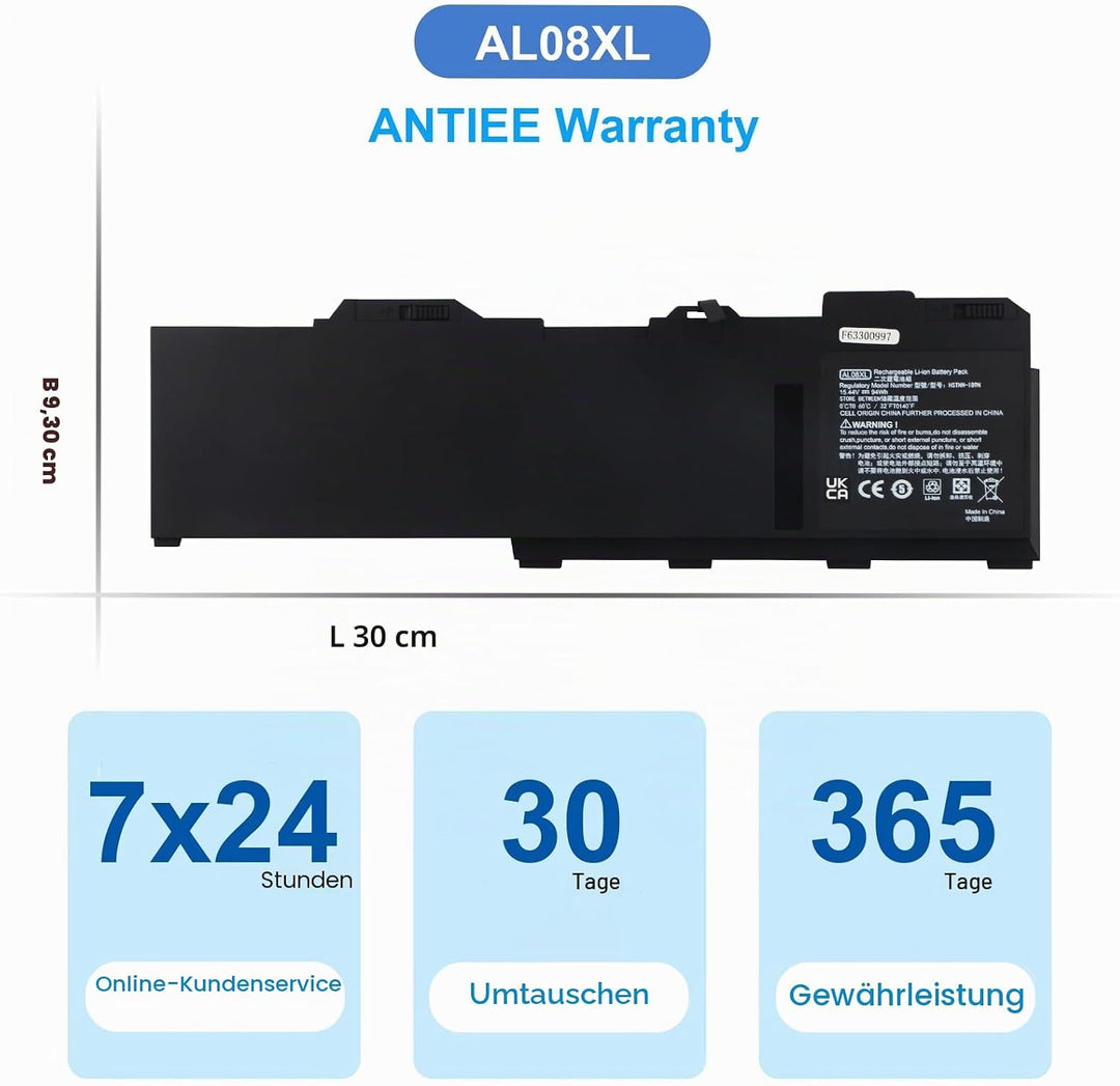 ANTIEE AL08XL AL08094XL HSTNN-IB9N L86212-001 HSTNN-OB1S L86155-AC1 L86155-1C1 Laptop Akku Kompatibe