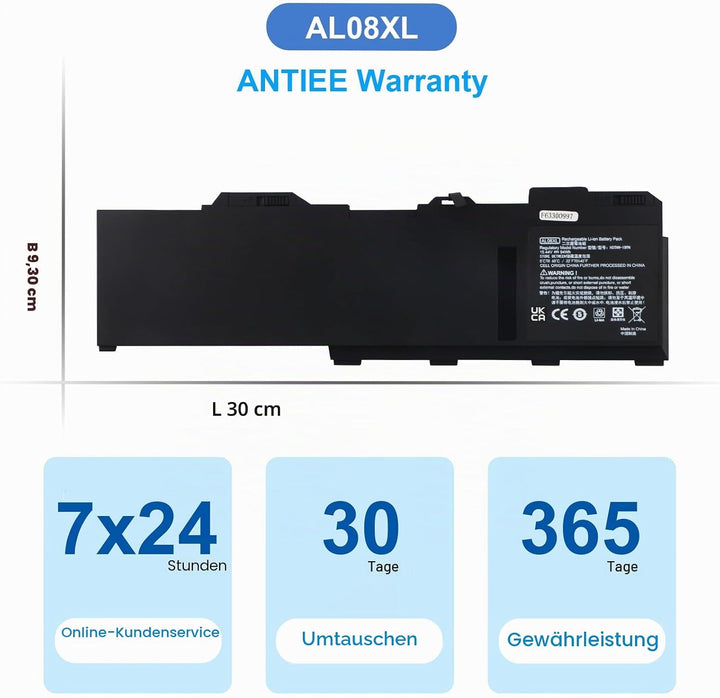 ANTIEE AL08XL AL08094XL HSTNN-IB9N L86212-001 HSTNN-OB1S L86155-AC1 L86155-1C1 Laptop Akku Kompatibe