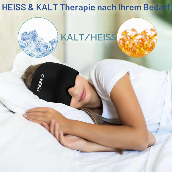 I-THERA-U Migräne Maske 2pcs - Wiederverwendbar 2 in 1 Schlafmaske Headache Hat, Kopfschmerzen Kühlp