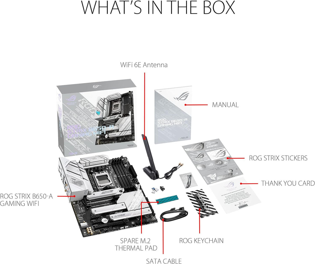 ASUS ROG STRIX B650E-A GAMING WIFI Mainboard Sockel AMD AM5 (Ryzen 7000, ATX, DDR5 Speicher, 12+2 Po