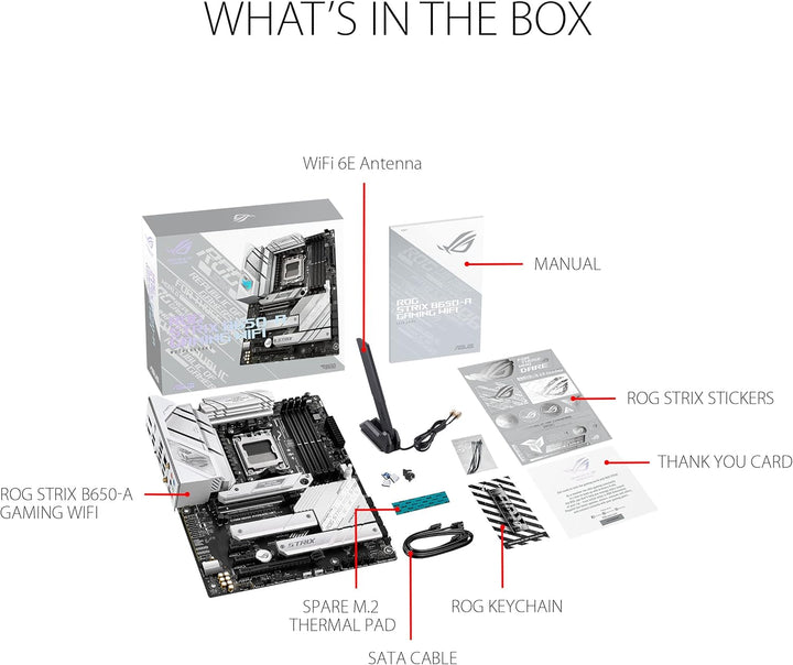 ASUS ROG STRIX B650E-A GAMING WIFI Mainboard Sockel AMD AM5 (Ryzen 7000, ATX, DDR5 Speicher, 12+2 Po