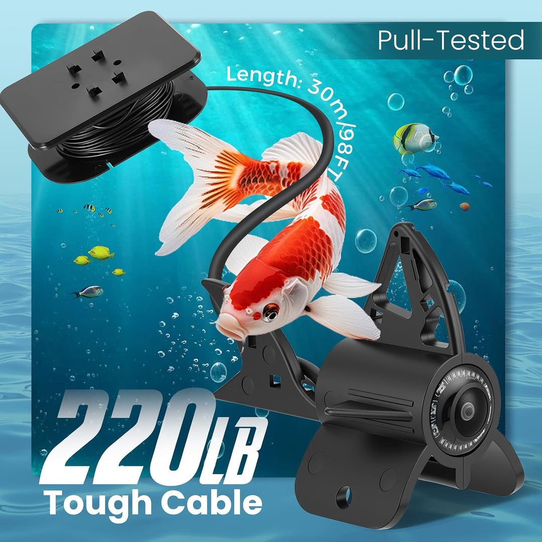 Fischfinder, 4.3 Zoll HD Unterwasserkamera Angeln Fishfinder mit 30m Kabel, IP65 Wasserdicht, 5000mA