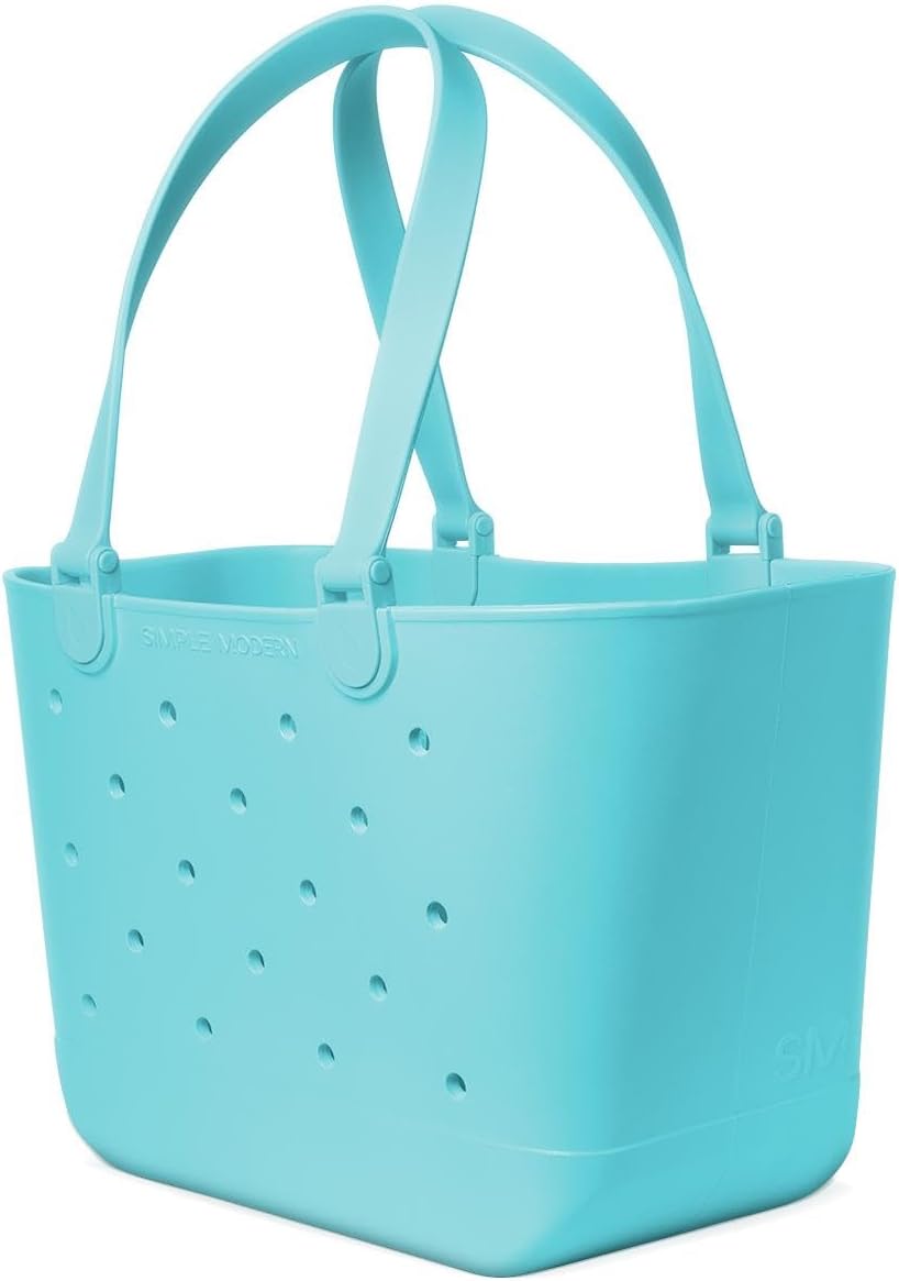 Simple Modern Strandtasche aus Gummi | Grosse Wasserdichte Tragetasche mit Reissverschlusstasche für