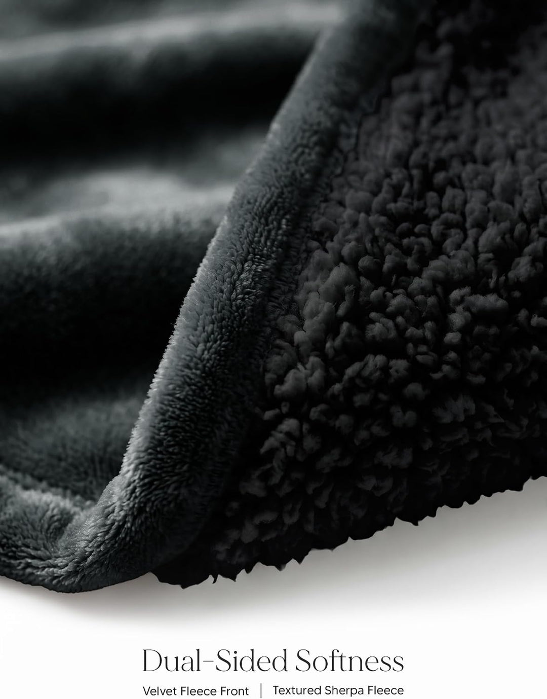 Utopia Bedding Sherpa Decke [Schwarz, 228x228 cm] - 480GSM Thick Warm Plüsch Fleece Wendedecke für B