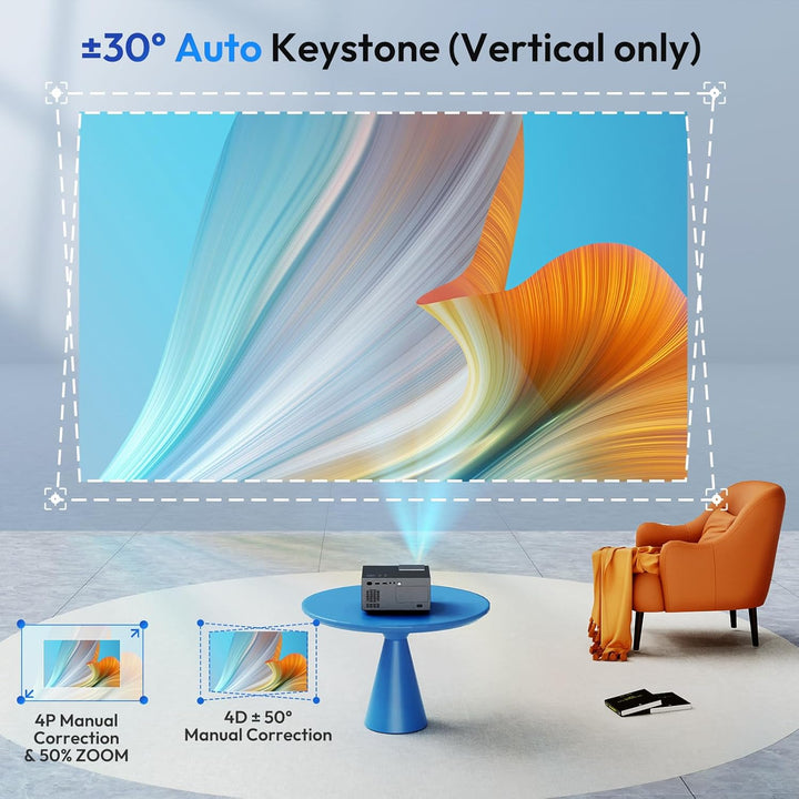 Android 11 & Electric Focus: Smart Projector Full HD XGODY Sail2 500ANSI Native 1080P Bluetooth WiFi