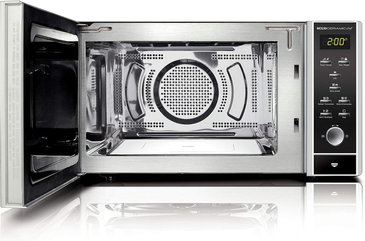 CASO | MCG30 Ceramic chef 3in1 Mikrowelle mit Grill + Heissluft 2100W |30L, Keramikboden, Grill-Rost
