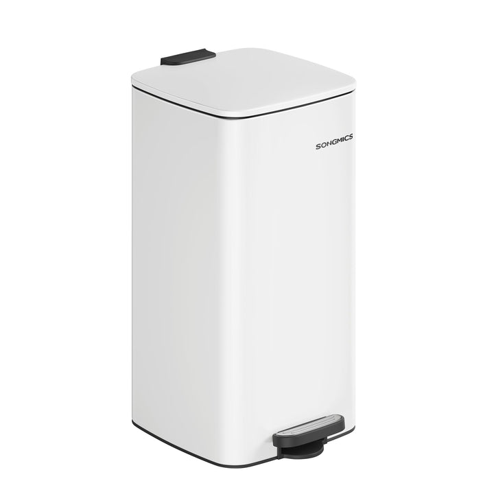 SONGMICS Mülleimer Küche, 30 Liter Abfalleimer, Tretmülleimer, Stahl, mit Inneneimer, Softclose, Off