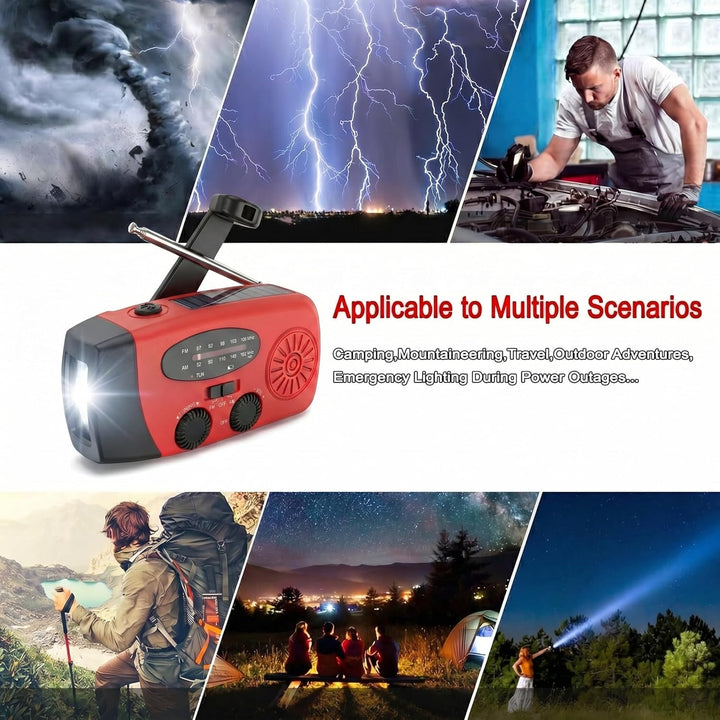Kurbelradio, 2000mAh Notfallradio Solar Radio Power Bank, AM/FM Radio mit USB Handy Lader und Tasche