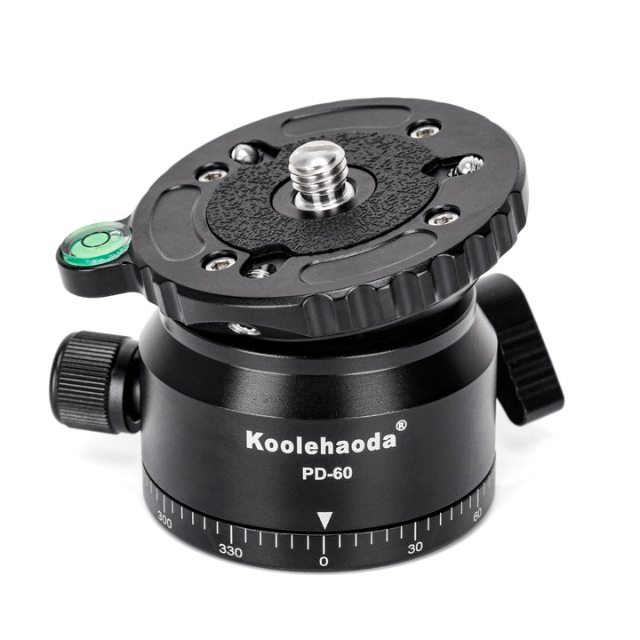 Koolehaoda PD-60 Stativ Nivellierbasis Leveling Base mit 3/8 Zoll Gewinde und 360° Panorama-Basis, 1
