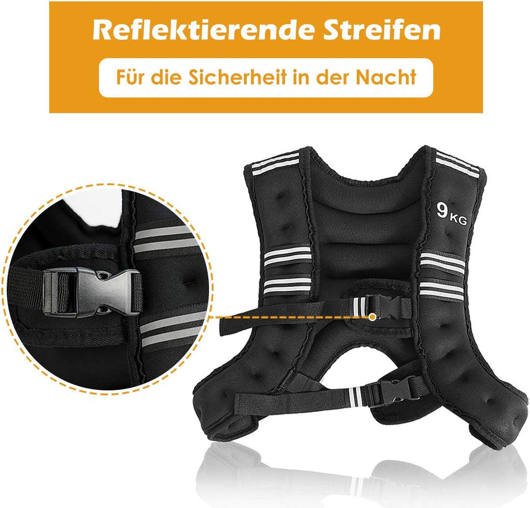 GOPLUS Gewichtsweste Trainingsweste, Laufweste mit Eisensandfüllung, Plattenträger Weste Einsatzwest