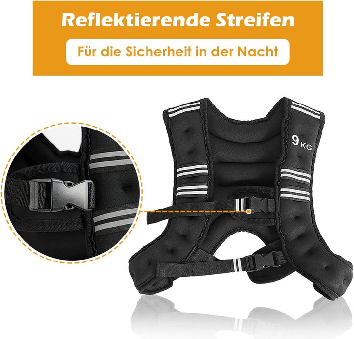GOPLUS Gewichtsweste Trainingsweste, Laufweste mit Eisensandfüllung, Plattenträger Weste Einsatzwest