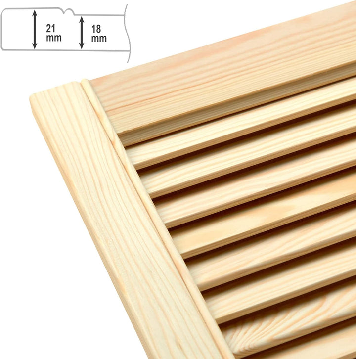 ben+camilla.com Lamellentüren 99,3 x 39,4 cm Holztür Natur mit offenen Lamellen für Regale, Schränke
