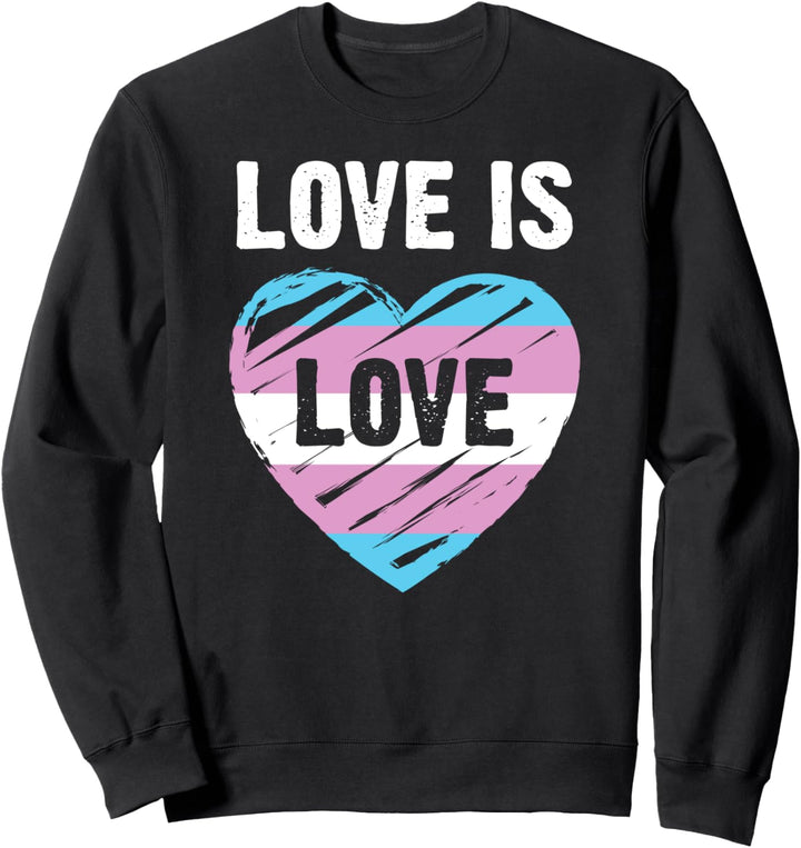 Transgender-Flagge, Herz, Love is Love Sweatshirt