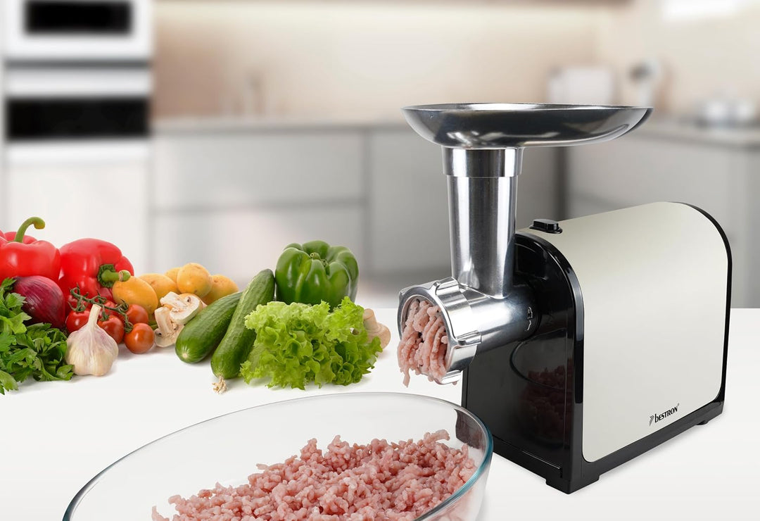 Fleischwolf, 1300 W Max, Für Hackfleisch, Wurst und Kubbe, 2 Edelstahl-Mahlscheiben, Mittlere und Gr