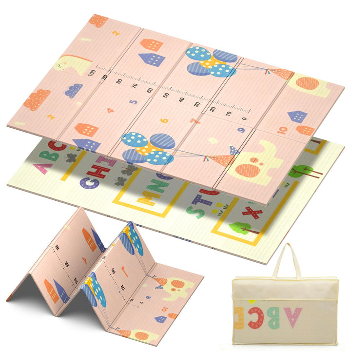 Krabbelmatte 180x120cm – Baby Spielmatte doppelseitig, Krabbeldecke aus XPE 1cm, faltbar, wasserdich