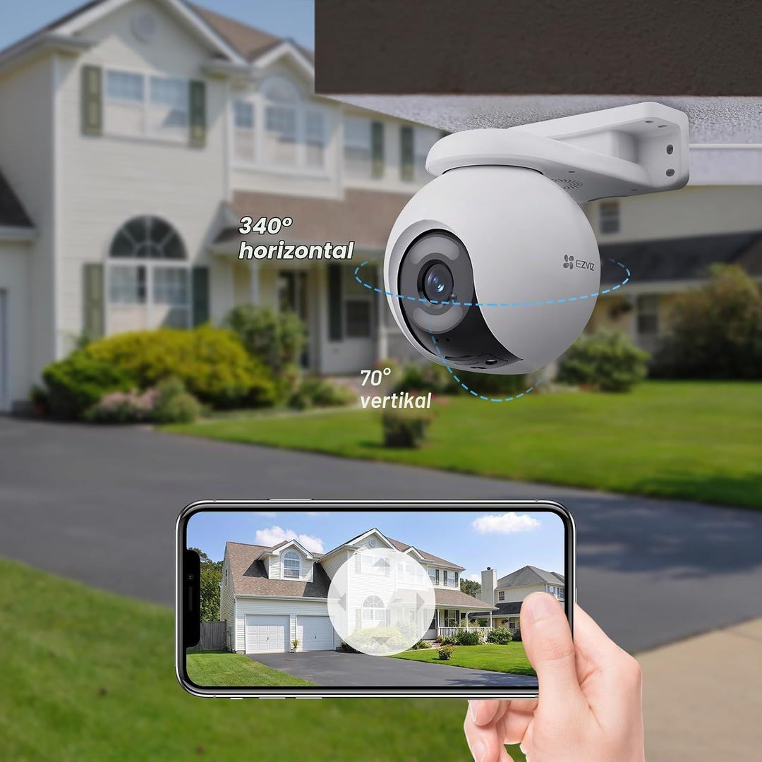 EZVIZ 4MP WLAN Überwachungskamera Aussen, 30m ColorX-Nachtsicht, 360° PTZ Überwachung Kamera Outdoor