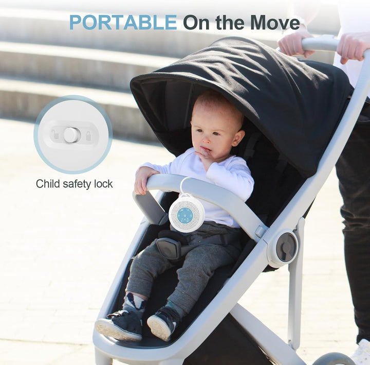 White Noise Machine Baby, Einschlafhilfe Babys mit 2000mAh Akku,Portable Sound Machine for Adults,21